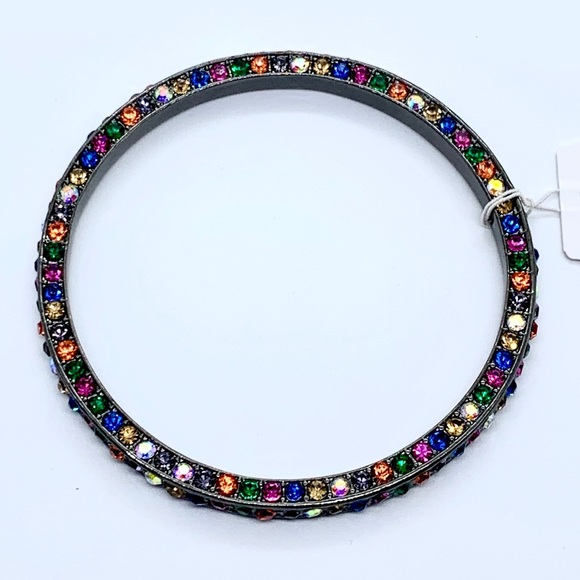 Betsey Johnson Multi-Colored Stone Bangle Bracelet - Picture 2 of 3